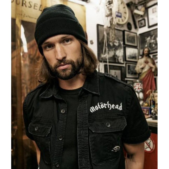 Koszula vintage motorhead czarna krótki rękaw - Brandit