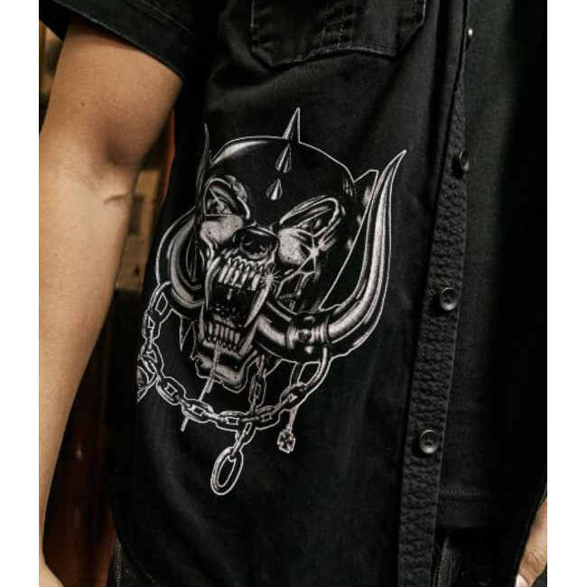 Chemise vintage motorhead noir manches 1/2 - Brandit