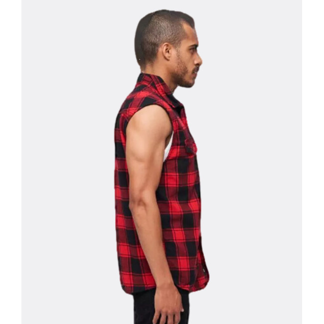 Chemise à carreaux sans manches rouge/noir - Brandit