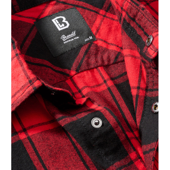 Chemise à carreaux sans manches rouge/noir - Brandit