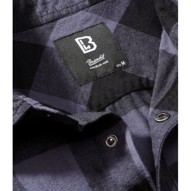 Chemise à carreaux sans manches noir/gris - Brandit