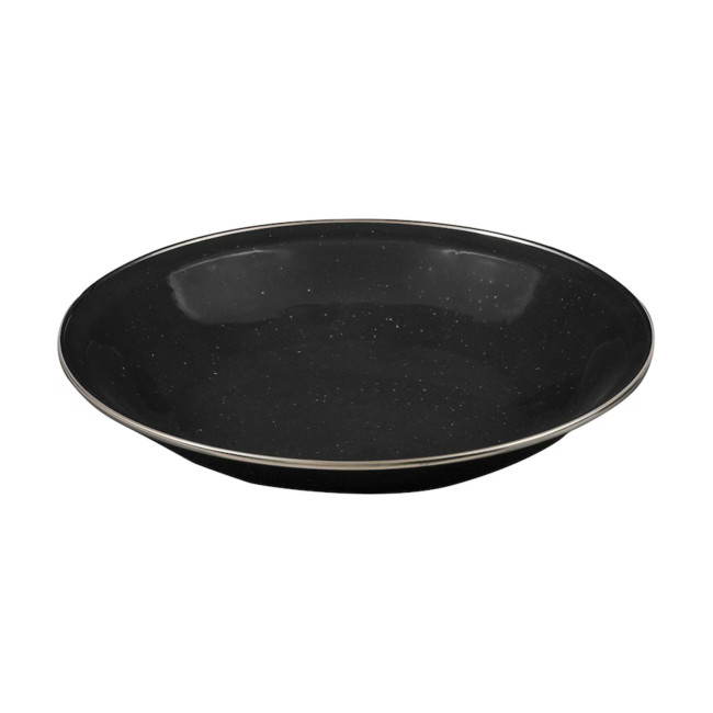 Tiefe Emaille-Platte 20 cm - Schwarz - Highlander