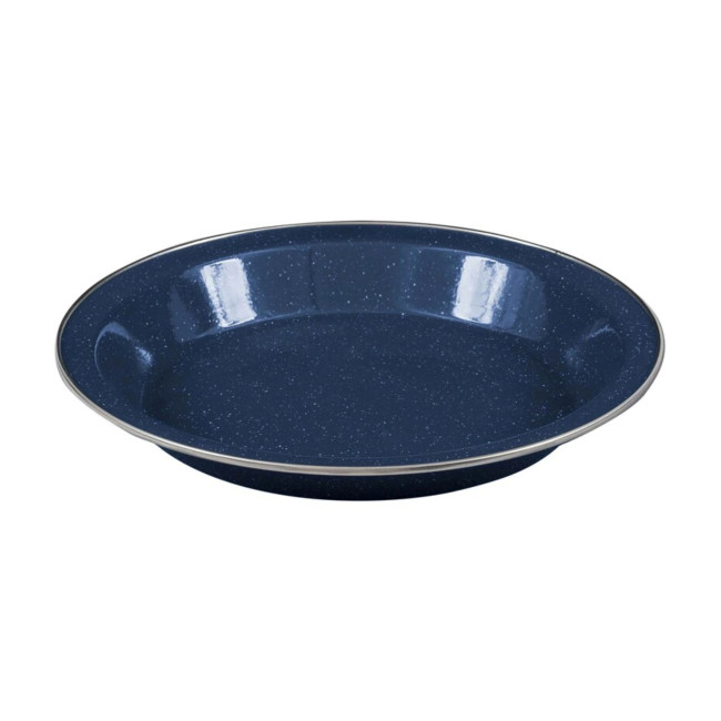 Flache Emaille-Platte 25 cm - Marineblau - Highlander