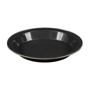 Płaski talerz 25 cm emaliowany - Czarny - Highlander