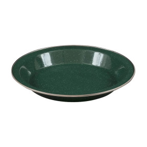 Płaski talerz 25 cm emaliowany - Zielony - Highlander