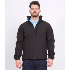 Softshell-Jacke Space Schwarz mit umgekehrten Gendarmerie-Streifen - Force Series