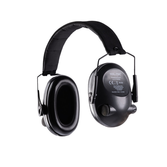 Casque anti-bruit actif - Noir - Miltec