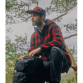 Casquette d'hiver de bucheron rouge/noir - Brandit