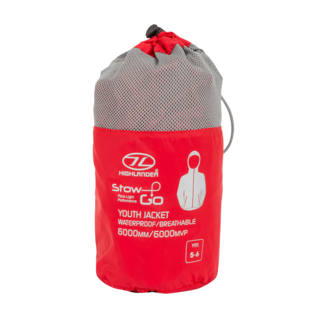 Stow & Go Waterproof jas kind - Rood - Highlander