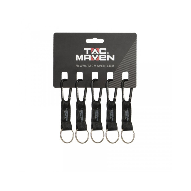 Lot de 5 mousquetons porte-clés 5mm TAC MAVEN - Noir - Pentagon
