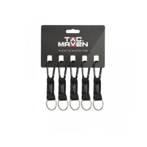 Lot de 5 mousquetons porte-clés 5mm TAC MAVEN - Noir - Pentagon