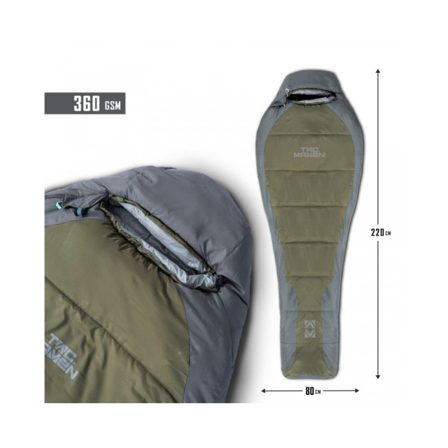 Sacco a pelo Mummy 360gr - RAL7013/Grigio Cenere - Tac Maven