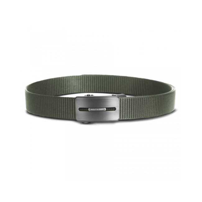 Regal riem 35mm met zilveren gesp - Olijfgroen - Pentagon