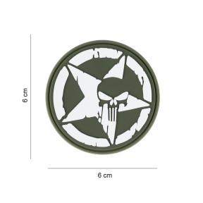 Patch 3D PVC Punisher allied star zielony - 101 Inc