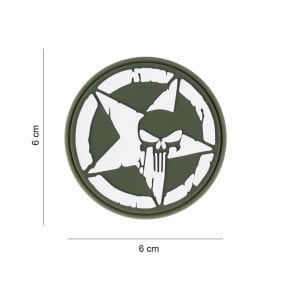 Patch 3D PVC Punisher allied star verde - 101 Inc