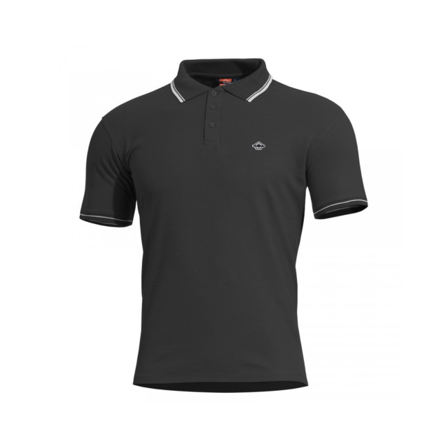 Polo Aniketos avec liserés - Noir - Pentagon