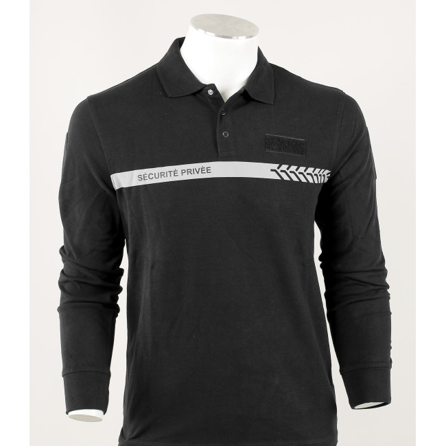 Polo de manga comprida Segurança Privada Preto - Safetek by GK
