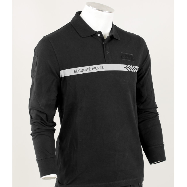 Polo de manga comprida Segurança Privada Preto - Safetek by GK