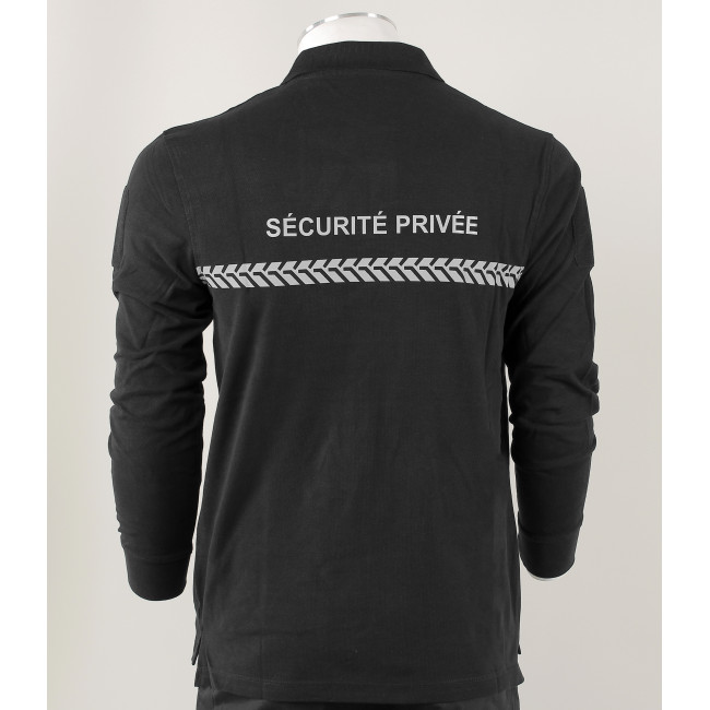 Polo długie rękawy Ochrona Prywatna Czarne - Safetek by GK