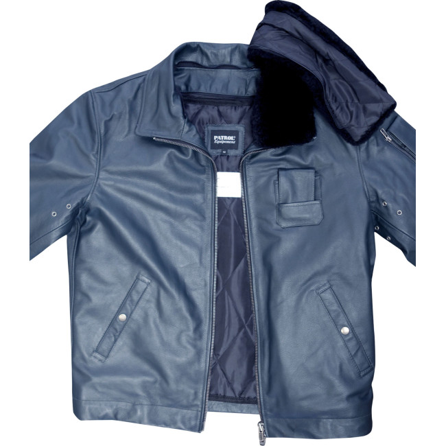 Blouson Cuir Pilote Bleu - Patrol Equipement