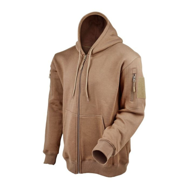 Sudadera con capucha y cremallera coyote - Ares