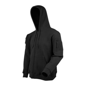 Camisola com capuz e fecho preto - Ares
