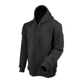 Camisola com capuz e fecho preto - Ares