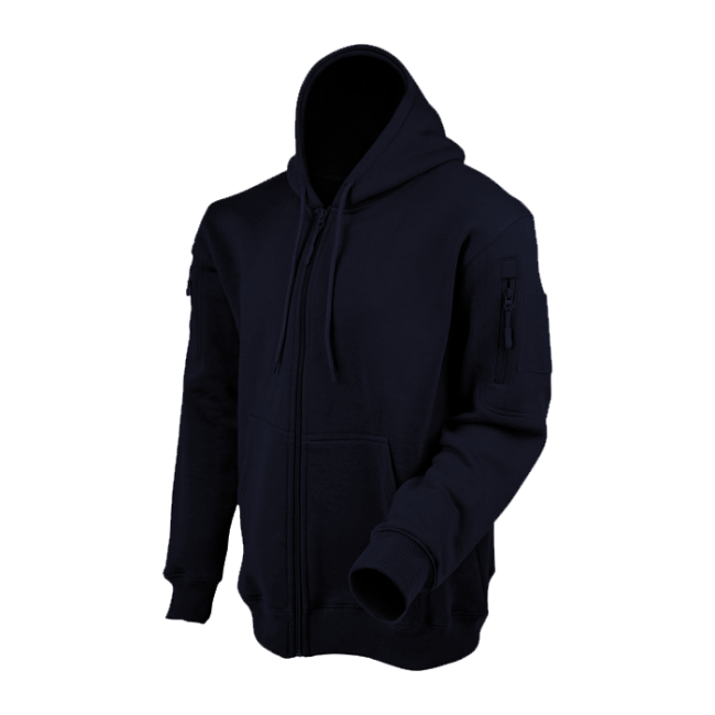 Bluza z kapturem na zamek granatowa - Ares