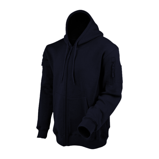 Bluza z kapturem na zamek granatowa - Ares