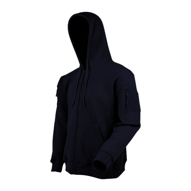 Bluza z kapturem na zamek granatowa - Ares