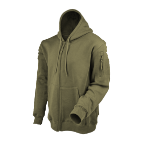 Felpa con cappuccio zip kaki - Ares