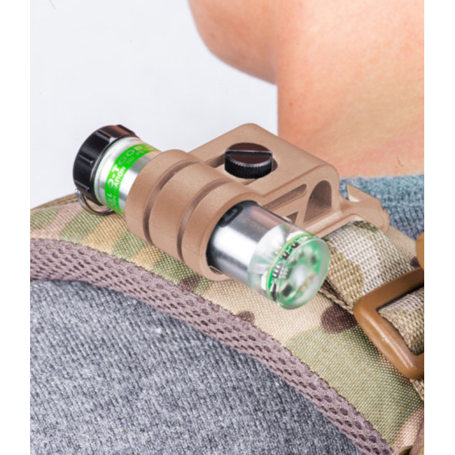 Befestigungssystem für taktischen Helm und Molle-Schlaufen für Glo-Toob Lampe - Tan - Nextorch