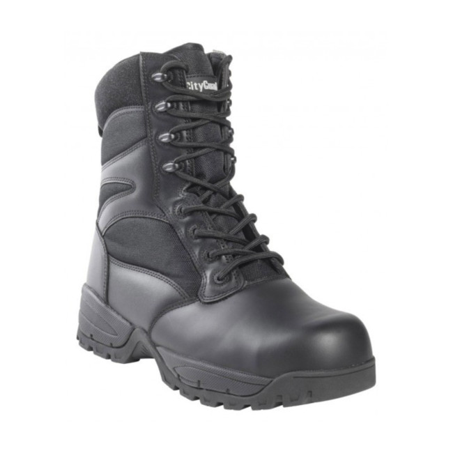 Botas tácticas con puntera Megatech Evo cremallera simple - Negro - CityGuard