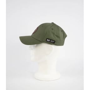 Czapka Z Daszkiem Skórzana Naszywka Khaki - Metal Boxe