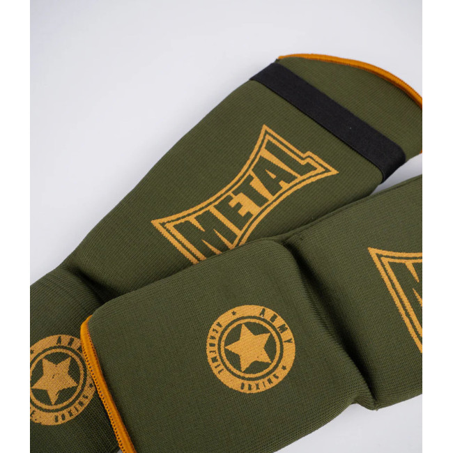 Protege Tibia + Pied Coton Elast. Military - Metal Boxe