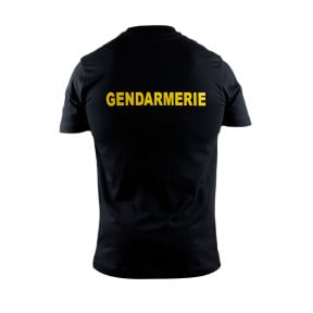 Tee-shirt sérigraphié GENDARMERIE Jaune (cœur+dos) - Noir - GK