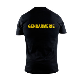 Koszulka z nadrukiem GENDARMERIE Żółty (przód+tył) - Czarna - GK