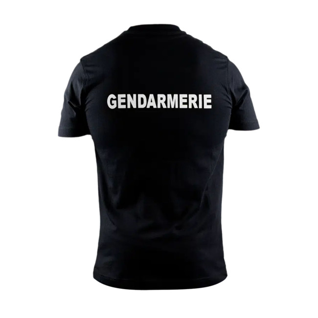 T-shirt serigrafada GENDARMERIE Branco (peito+costas) - Preto - GK