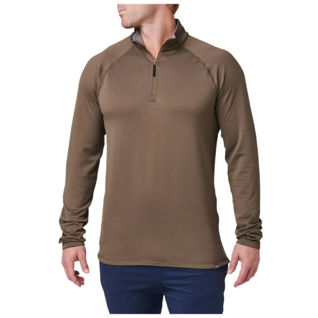 Haut stratos 1/4 zip (ml-h) - Major brown - 5.11 Tactical