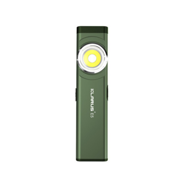 Lampe rechargeable à double source de lumière E5 - 600 lumens - Vert Olive - Klarus