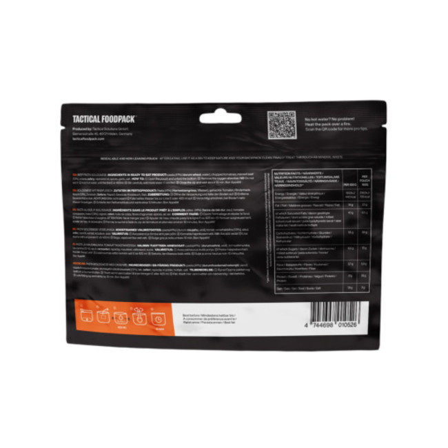 Ración máxima de supervivencia - Pasta a la boloñesa - Tactical Foodpack