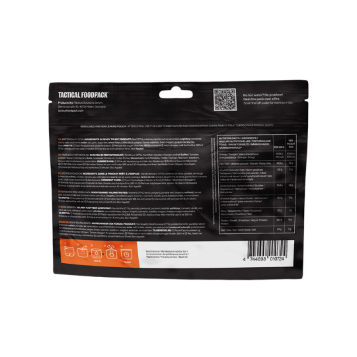 Ration De Survie Bivouac – Bœuf Bourguignon Tactical Foodpack, Neuf