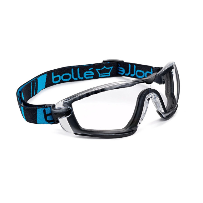 Veiligheidsbril Cobra Hybride (helder glas) - Zwart/Blauw - Bollé Safety
