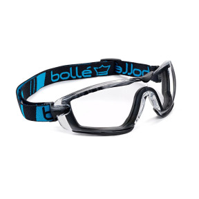 Veiligheidsbril Cobra Hybride (helder glas) - Zwart/Blauw - Bollé Safety