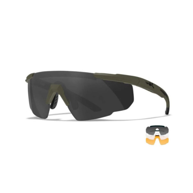 Occhiali di protezione balistica Saber Advanced (kit 3 lenti Grigio/Incolore/Ruggine) - Verde Oliva - Wiley X