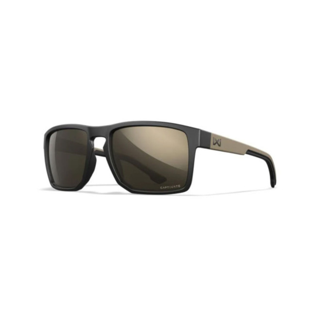 Óculos de sol Founder (lentes Captivate™ espelho Cinza Tungstênio) - Preto/Tan - Wiley X