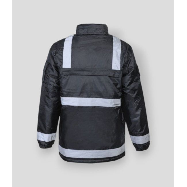 Coupe-vent fourré polaire avec bandes rétro-réfléchissantes Sécurité - Noir - CityGuard