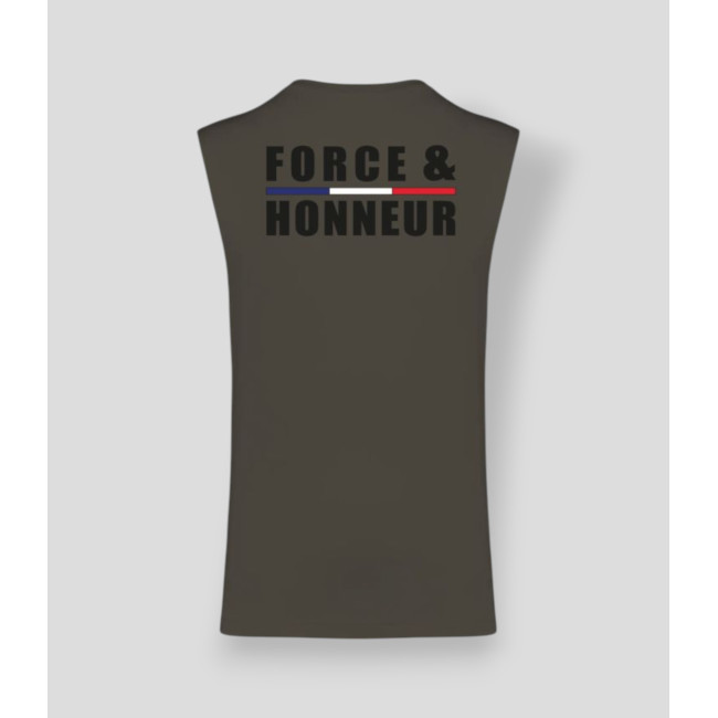 T-shirt sans manche Force & Honneur LiserÃ© Dark kakhi - Summit Outdoor Lifestyle