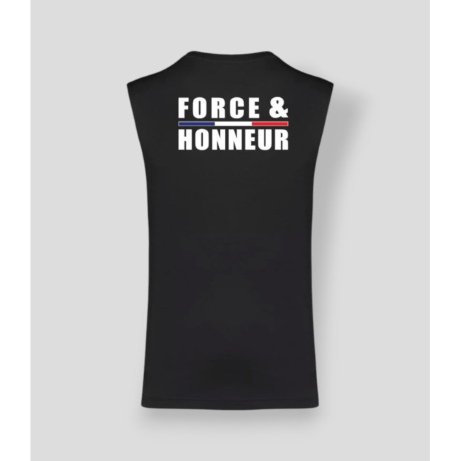 Ärmelloses T-Shirt Force & Honneur mit Streifen Schwarz - Summit Outdoor Lifestyle