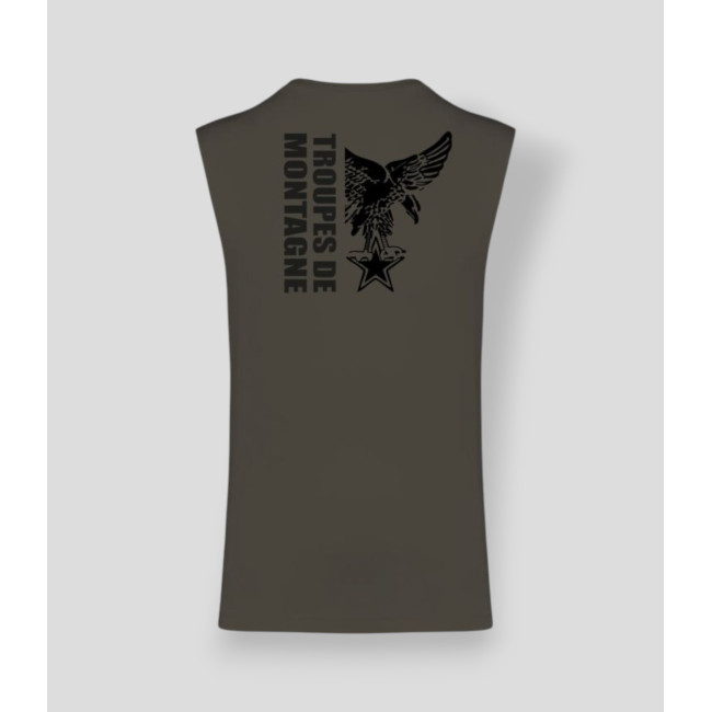 Mouwloos T-shirt Berg design Dark kakhi - Summit Outdoor Lifestyle